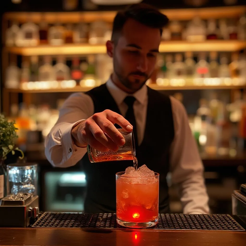 Bar de cócteles en barbería