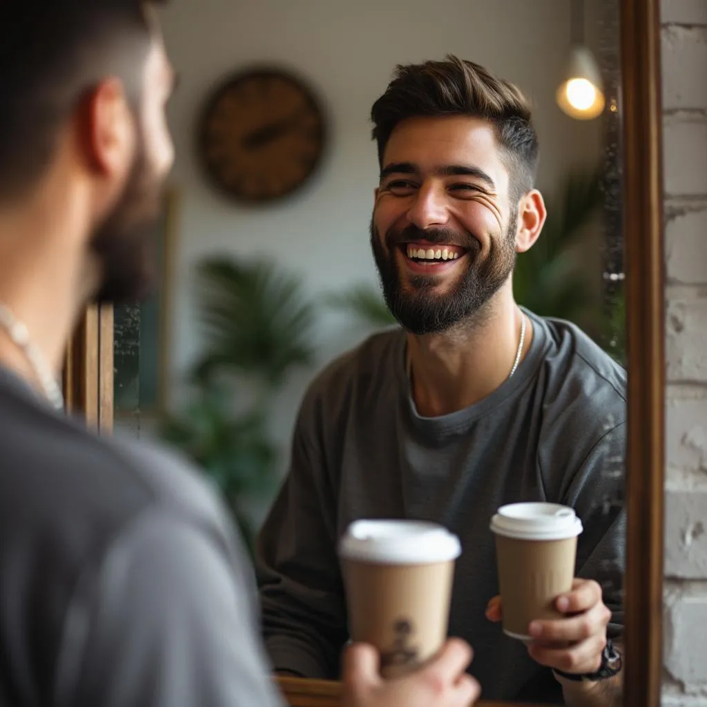 Cliente disfrutando de su nuevo corte