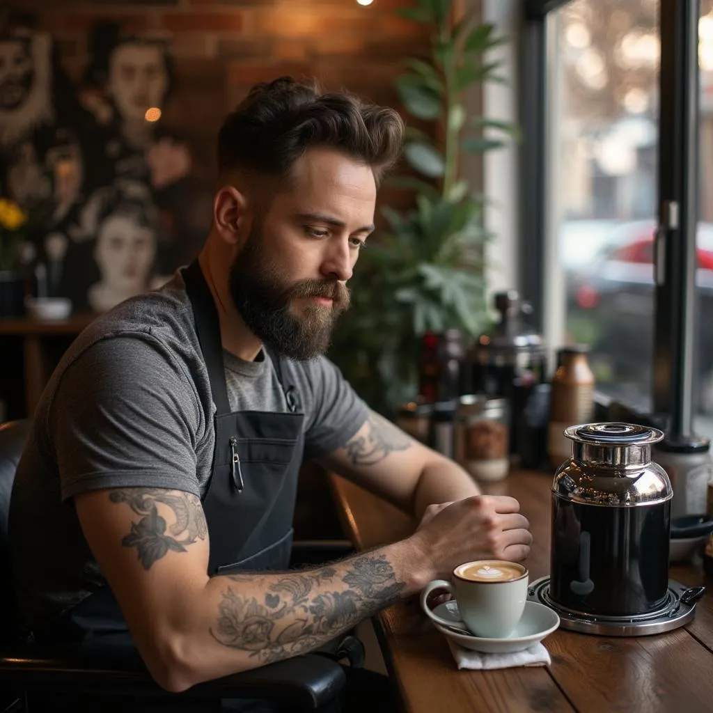 Cafetería de especialidad en barbería